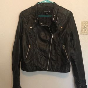 Faux Leather Motorcycle Jacket
